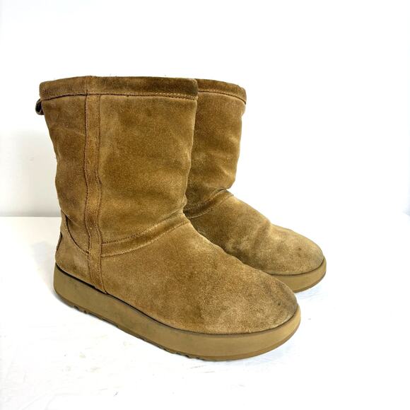 UGG -Women's Classic Short Waterproof Arctic Grip Winter Vibram Boots-Chestnut-7 - Picture 1 of 10